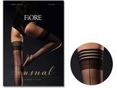Pończochy samonośne ze szwem Fiore 20 den Black 2