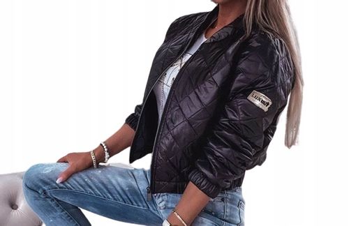 Kurtka pikowana przejściówka czarna na Arena.pl