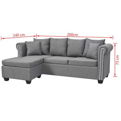 SOFA NAROŻNA JASNOSZARA 200x140x73cm na Arena.pl