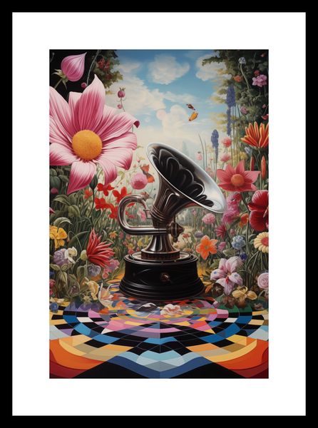 Plakat 20x30cm Gramofon w Kwiatach zdjęcie 3