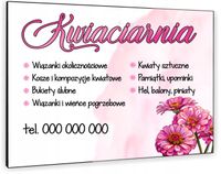 TABLICZKA REKLAMOWA szyld z dibondu nadruk 40x30 cm kwiaciarnia kwiaty