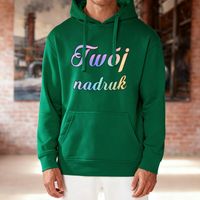 Bluza z kapturem zielona z Twoim nadrukiem - Kangaroo XXL