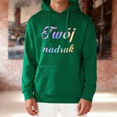 Bluza z kapturem zielona z Twoim nadrukiem - Kangaroo M