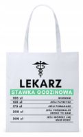 Dla Doktora Lekarza Torba Eco Biała Shopper Z Nadrukiem Ze Zdjęciem