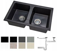 ZLEW ZLEWOZMYWAK GRANIT 8 kolorów 77x48 + SYFON