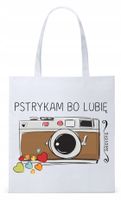 Dla Fotografa Fotografki Torba Eco Biała Shopper Z Nadrukiem Ze Zdjęciem