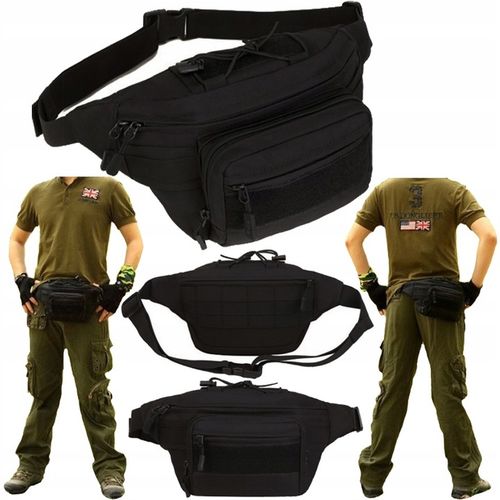 NERKA SASZETKA MĘSKA CZARNA WOJSKOWA biodrówka DUŻA POJEMNA TAKTYCZNA TORBA na Arena.pl