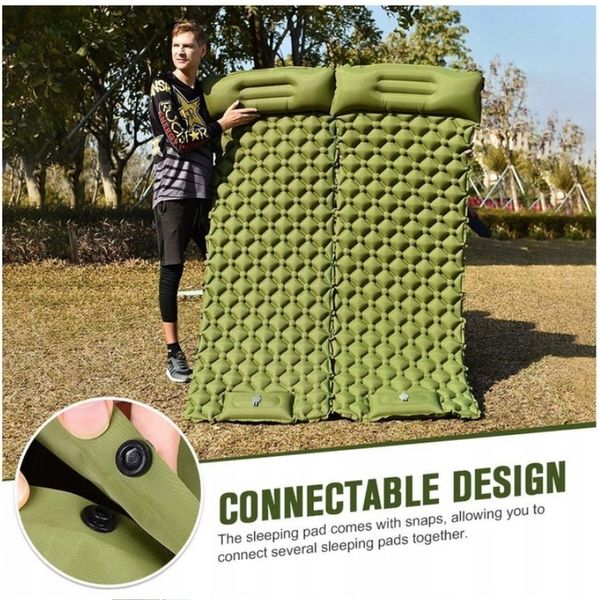 DMUCHANA MATA Z WBUDOWANĄ POMPKĄ KARIMATA LEKKI GRUBY WYGODNY MATERAC ŁÓŻKO zdjęcie 10