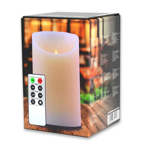 DecoKing Świeca LED BIAŁY  12,5cm + pilot na Arena.pl