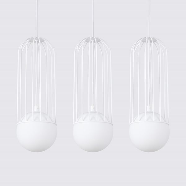 Lampa wisząca BRINA 3L biała zdjęcie 4