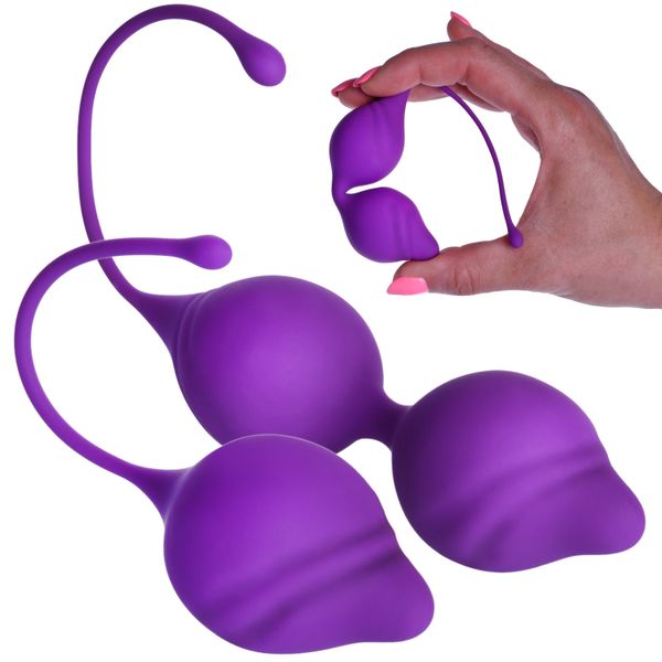 ZESTAW SILIKONOWYCH KULEK Trenują Mięśnie Kegla FIOLETOWY zdjęcie 1