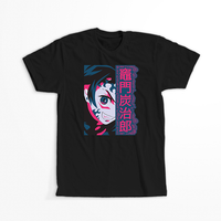 Koszulka Czarna Demon Slayer / Kimetsu no Yaiba / Miecz zabójcy demonów - WYBIERZ KOLOR KOSZULKI I FASON Damska M