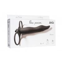 strap on pure passion flirtini silikonowy z wibracją czarny