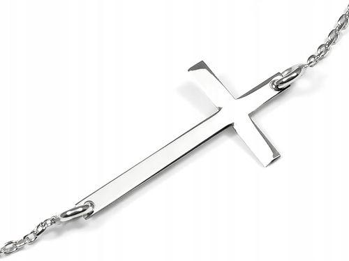 ŁAŃCUSZEK NASZYJNIK CELEBRYTKA KRZYŻYK ZE SREBRA PRÓBY 925 RODOWANEGO na Arena.pl