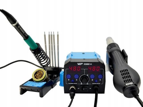 Stacja lutownicza precyzyjna HOTAIR WEP 938BD-III 775W 2w1 grot T12 na Arena.pl