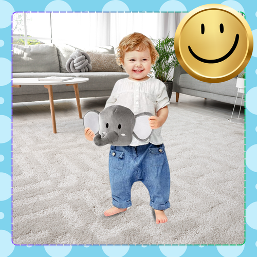 mata edukacyjna dla niemowląt interaktywna 4w1 słonik piłeczki maskotki na Arena.pl