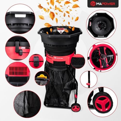 ROZDRABNIACZ DO LIŚCI MULCZER ROZDRABNIARKA ELEKTRYCZNY DUŻY ZBIORNIK na Arena.pl