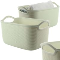 KOSZYK JUTA UNIWERSALNY KOSZ DO PRZECHOWYWANIA ŁAZIENKOWY 32X25CM KREMOWY