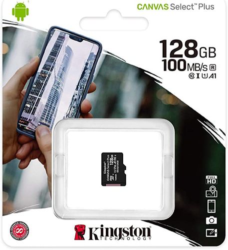 kingston karta pamięci microsd 128gb canvas select plus 100mb/s adapter na Arena.pl