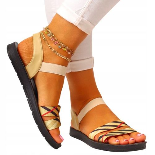 SANDAŁY DAMSKIE SPORTOWE BEŻOWE WYGODNE NA LATO na Arena.pl