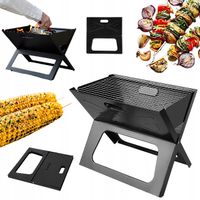 SKŁADANY GRILL OGRODOWY BIWAKOWY WĘGLOWY KOMPAKTOWY WALIZKA LEKKI BBQ