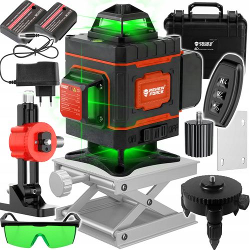 LASER KRZYŻOWY 360 STOPNI 16 LINII POZIOMICA LASEROWA PŁASZCZYZNOWA PILOT na Arena.pl