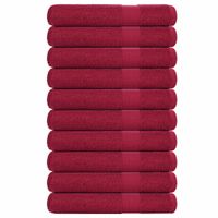 Ręczniki, 10 szt., bordowe, 100x200 cm, bawełna 100%