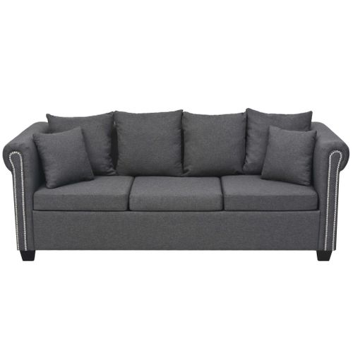 Zestaw 2 Materiałowych Sof, Ciemnoszary na Arena.pl