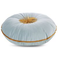 Poszewka dekoracyjna VELVET jasnomiętowa okrągła z ozdobnym pomponem