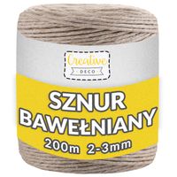 Sznurek do makramy bawełniany 3mm 200m piaskowy