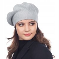 BERET KLASYCZNY DAMSKI ELEGANCKI ZIMOWY PRODUKT POLSKI MAJKA BRĄZOWY