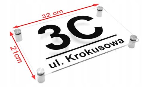 TABLICZKA ADRESOWA Z NUMEREM DOMU |TRWAŁA PLEKSA|WZORY| +DYSTANSE MONTAŻOWE na Arena.pl