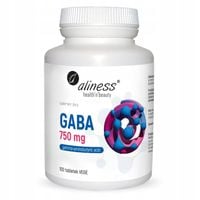 Aliness GABA 750 mg Kwas gamma-aminomasłowy DOBRY SEN NASTRÓJ MIGRENA