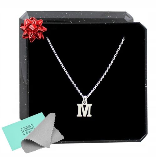 Naszyjnik srebrny z literką M 925 personalizowana biżuteria na prezent 42 na Arena.pl