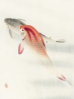 Plakat 30x40cm Two Carp, Koson Japoński Vintage do Salonu