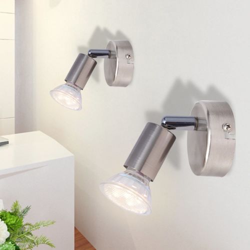 Lampy ścienne 2 reflektory LED satynowy nikiel na Arena.pl