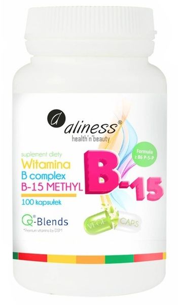 Aliness Witamina B Complex B-15 Methyl Metabolizm Wątroba Niacyna 200kaps. zdjęcie 2