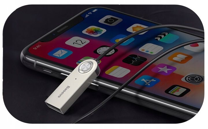 Baseus odbiornik dźwięku Bluetooth adapter AUX USB zdjęcie 15