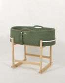 Kosz Mojżesza BOHO Handmade z kołyską - pistacjowy