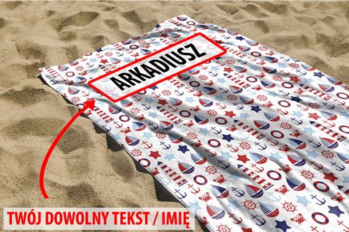 RĘCZNIK Morskie opowieści z twoim dowolnym tekstem 200x75cm 048L na Arena.pl