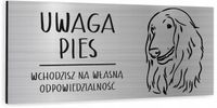 Tabliczka dibond uwaga pies Chart afgański 20x10 cm Z NADRUKIEM UV