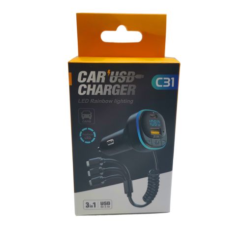 TRANSMITER FM BLUETOOTH 5.0 MP3 ŁADOWARKA SAMOCHODOWA USB-C MICRO LIGHTNING na Arena.pl