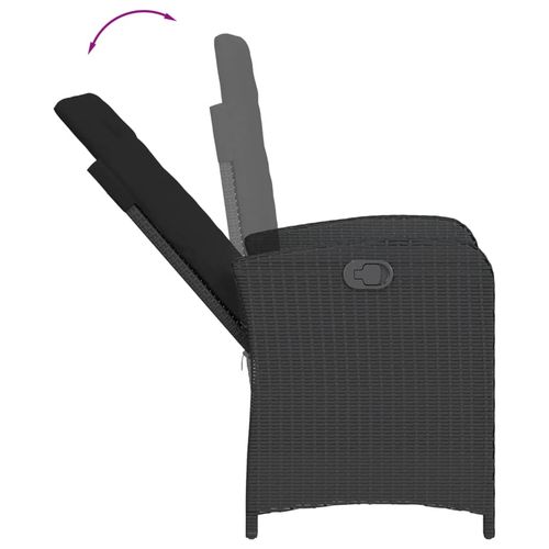 9-cz. zestaw mebli ogrodowych z poduszkami, czarny, rattan PE na Arena.pl