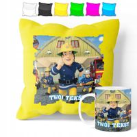 ZESTAW: KUBEK + POSZEWKA - STRAŻAK SAM - PREZENT WIELE WZORÓW + IMIĘ