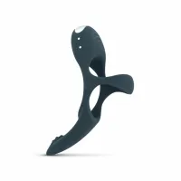 boners triple ring blue - anatomiczny pierścień wibrujący 3w1, silikonowy