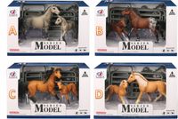 Zestaw 2 sztuk dużych XL realistycznych figurek koników konie z zagrodą