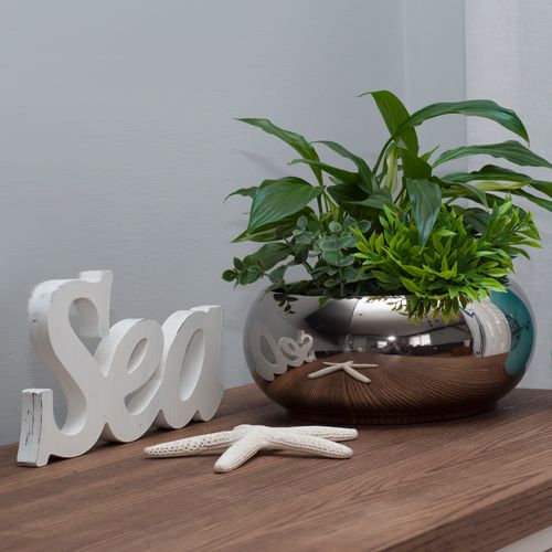 Doniczka Ceramiczna PIANO MISA D 24 H 10 srebrna glamour na Arena.pl