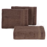 Ręcznik April 08 70X140 cm ciemnobrązowy bawełna bordiura z połyskiem