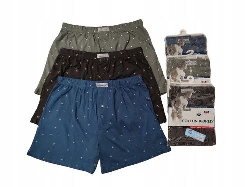 3-PAK BOKSERKI ~ M ~ 100% BAWEŁNA luźne szorty bawełniane SPODENKI na Arena.pl