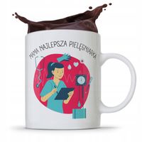 Kubek Prezent Dla Mamy Najlepszej Pielęgniarki Z Nadrukiem Ze Zdjęciem